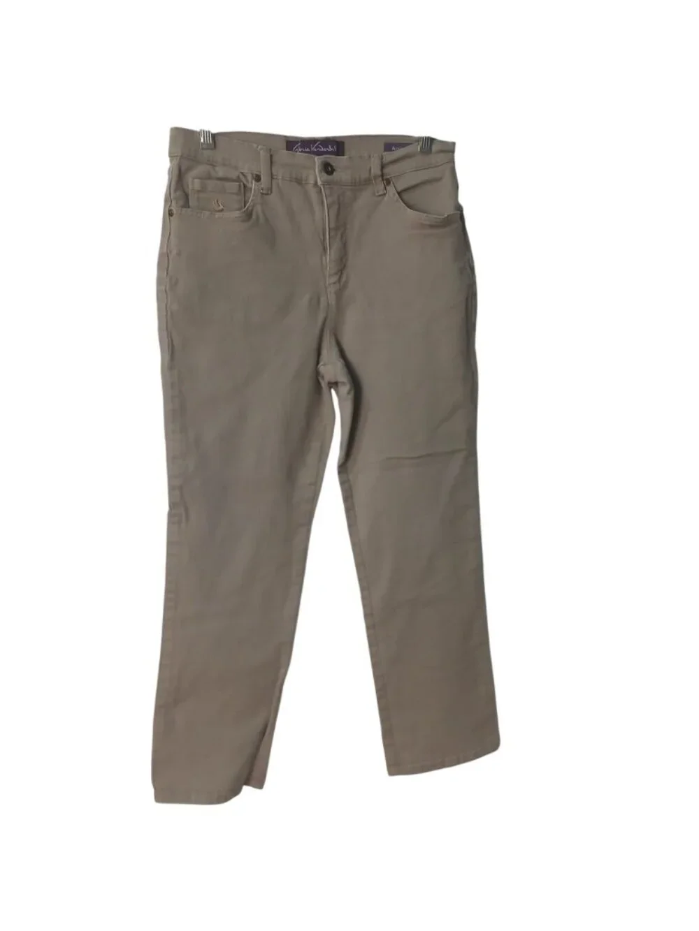 Gloria Vanderbilt Amanda Petite 8P Tan Pants 98% Cotton 2% Spandex #N-25 - Picture 10 of 12